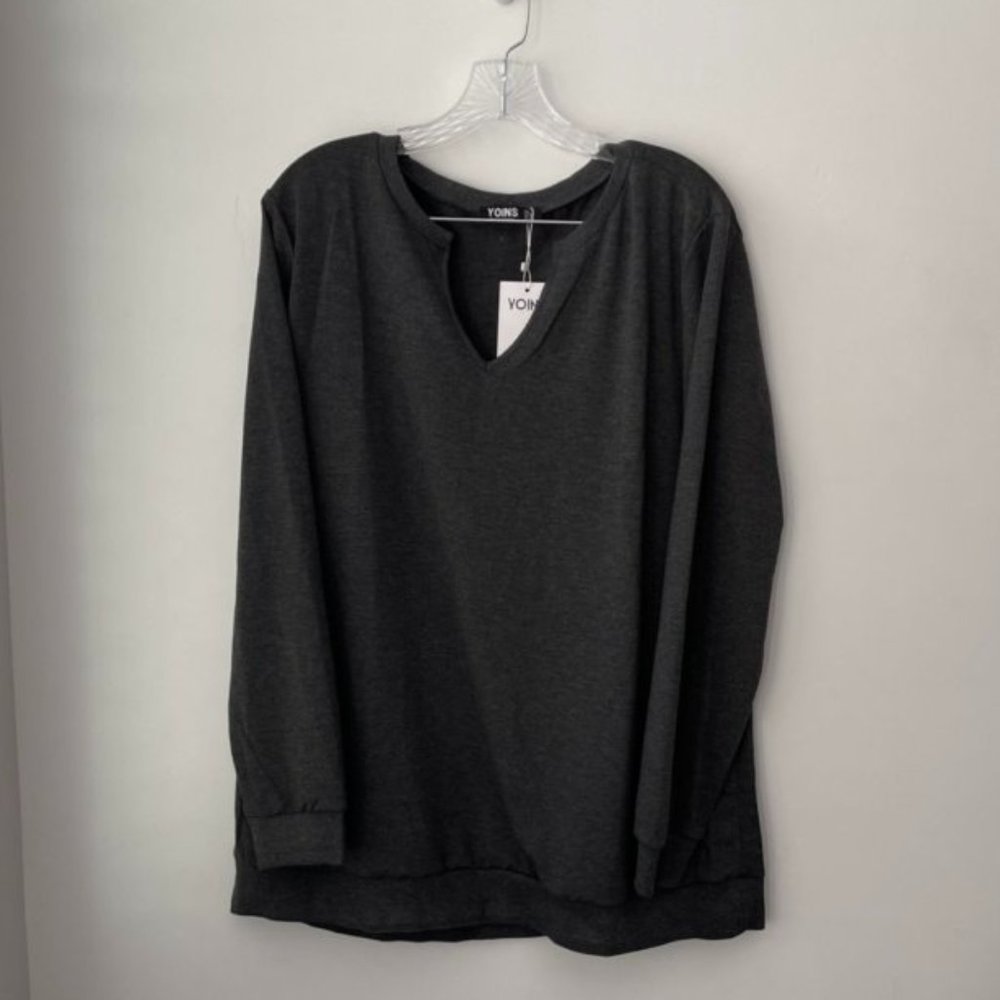 Yoins Long Sleeve V-Neck Shirt